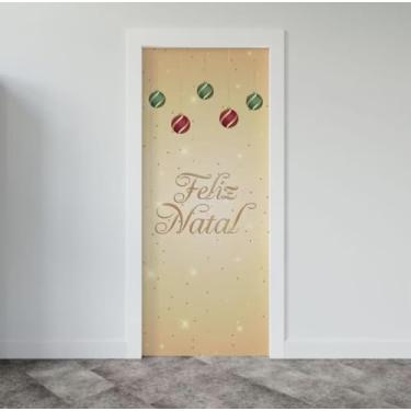 Imagem de Capa Para Porta Decoração De Volta Às Aulas Feliz Natal Papai Noel Painel Em Tecido Com Elástico (4)