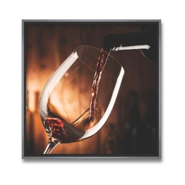Imagem de Quadros Decorativos Adega Vinhos com Vidro e Moldura 43x43cm - Decorar