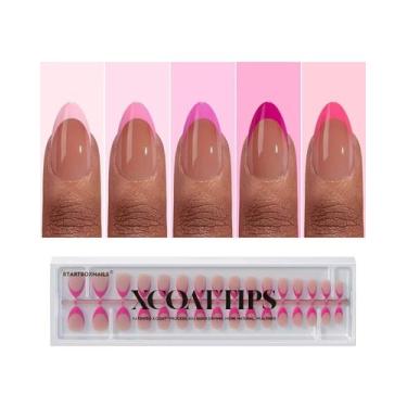 Imagem de Press On Nails Bartbox Nails XCOATTIPS Pink French Tip - BTARTBOXNAILS