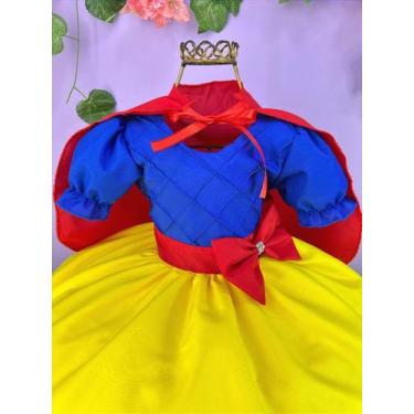 Imagem de Vestido Infantil Luxo Branca de Neve com Capa para Festas - Fabuloso A