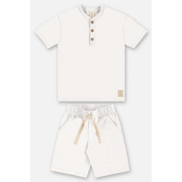 Imagem de Conjunto com Camiseta e Bermuda Up Baby, Branco, 3