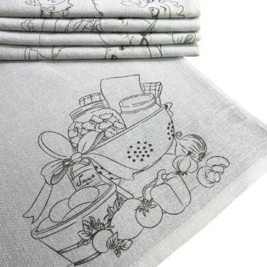 Imagem de Pano De Prato Com Bainha Riscado 67X41 - 30 Unidades