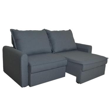 Imagem de Sofá Retrátil e Reclinável 3 Lugares Magazin Roca Cinza, 200 cm