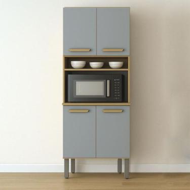 Imagem de Armário Panaleiro de Cozinha Athenas 4 Portas Espaçoso e Funcional Mob