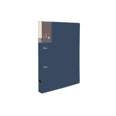 Imagem de Pasta de documentos A4 perfurada de folhas soltas PP pasta de arquivo de dois furos organizador de informações de arquivo suporte de documentos (azul)