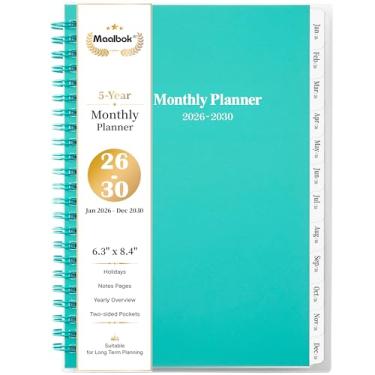 Imagem de Planejador/calendário mensal 2024-2029 - JUL 2024 - JUN 2029, planejador mensal de 5 anos com abas, 6,4" x 8,5", agenda mensal 60, bolso de dois lados, 9 páginas de notas, adequado para planejamento