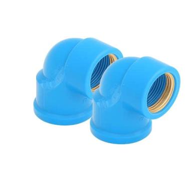 Imagem de Kit 2 joelho soldavel 90 25x3/4 azul bucha latão krona