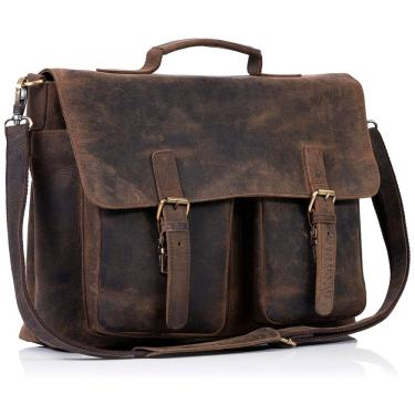 Imagem de KomalC Bolsas para Laptop de Couro Unissex