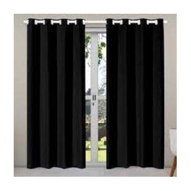 Imagem de Cortina roma 200x140 sala quarto escritório decoração parede preto - E