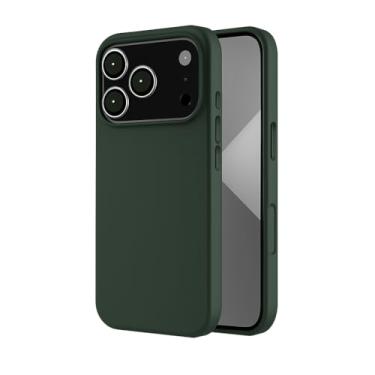 Imagem de Capa Capinha Case Premium Compatível Com iPhone 17 Pro Max Aveludada Anti Impacto Reforçada Silicone Emborrachado Com Proteção De Câmera (VERDE ESCURO)