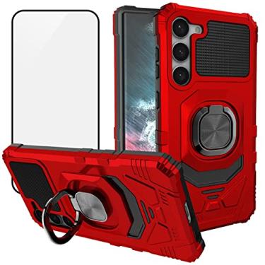 Imagem de Ailiber Capa para celular Samsung S25 FE, capa de celular Galaxy S25 FE com suporte, para suporte magnético para carro, com protetor de tela, grau militar, capa protetora resistente para celular