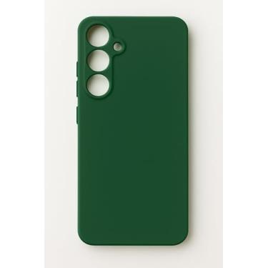 Imagem de Compativel com Samsung Galaxy S25 FE - Capinha Capa Case Silicone Macia Veludo Forro Interno Premium Com Proteção De Câmera Verde Musgo
