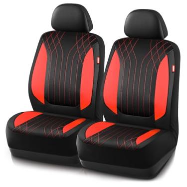 Imagem de Rubbermaid Capas de assento de carro, capas de assento de couro com design acolchoado, capas de assento de carro esportivas à prova d'água, compatível com airbag, ajuste universal para a maioria dos