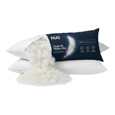 Imagem de Travesseiro Toque De Pluma Alto Macio Capa Premium Branco