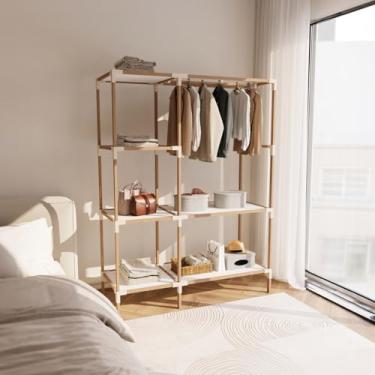 Imagem de Guarda-Roupa Closet Aberto de Casal com Cabideiro em Madeira - Nabrise