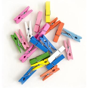 Imagem de Alfinetes de madeira para roupas, 100 peças, pretos, clipes de madeira pequenos de 2,5 cm para clipes Papar, alfinetes de foto de cartão e alfinetes de roupas (cor )