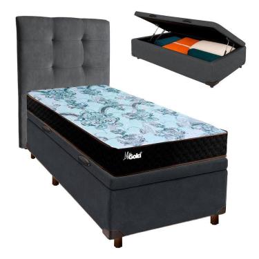 Imagem de Kit Cabeceira + Cama Box Bau + Colchão Solteiro Molas Ensacadas Life Gold Paropas