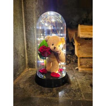 Imagem de Ursinho De Pelúcia Rosa Presente Para Namorada Luminária G - Amor Lind