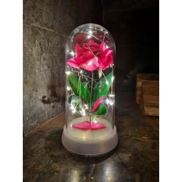 Imagem de Luminária A Rosa Encantada A Bela E A Fera Perola Frio - Amor Lindo Bo