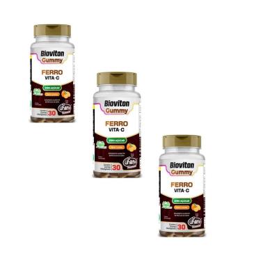 Imagem de Kit 3 Ferro + Vitam. C Gummy Unilife 3x30 Gomas Sabor Laranja-Unissex