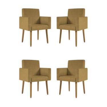 Imagem de Kit 04 Poltronas Decorativa Recepção Oferta - Balaqui Decor Cor:capuccino