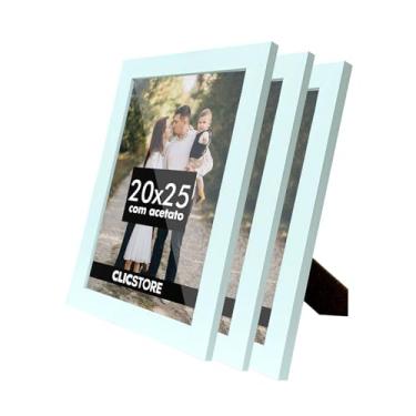 Imagem de Kit 3 Porta Retrato 20x25 Acetato Quadro Gravata Imagem Decoração Aparador (Branco)