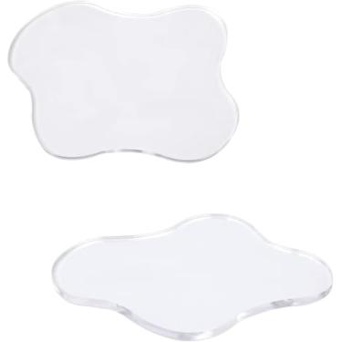Imagem de 2 peças de porta-copos irregulares de acrílico, tapetes transparentes em forma de nuvem, porta-copos de formato irregular, porta-copos de xícara de café, ornamentos criativos para mesa, mesa de jantar