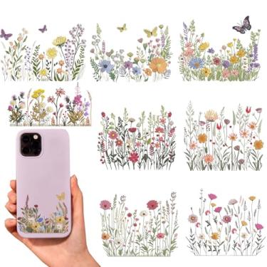 Imagem de Envelopes de copo UV DTF - 9 estampas de flores UV DTF adesivo para caneca garrafa de água de vidro, artesanato DIY para notebook, bagagem, laptop, carro, decalque de transferência à prova d'água, 18