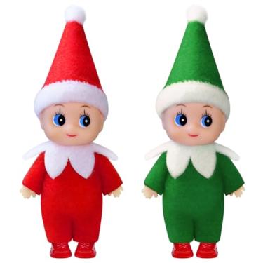 Imagem de Voiiake Bonecos de elfo de Natal em miniatura - meninos e meninas família de fadas para meninos - ornamentos de Natal e recheios de meias