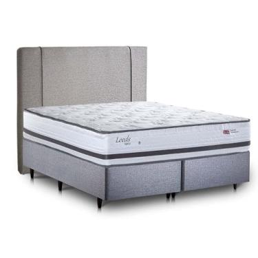 Imagem de Cama Box King com Cabeceira Herval Leeds, Molas Maxspring, 69x193x203 cm