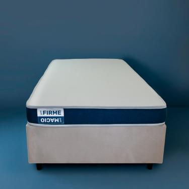 Imagem de Cama Box Solteiro com Colchão Guldi Duplo Plus D28 Azul e Natural