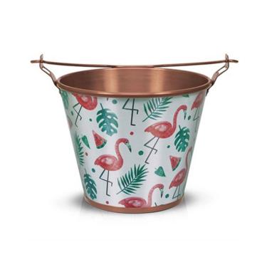 Imagem de Balde para Cerveja em Alumínio 5L Flamingos - Alumiart Falcão