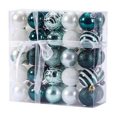 Imagem de 50 peças de enfeites de árvore de Natal, bolas coloridas penduradas de 4 cm para Natal, festa, casamento, decoração de casa, decoração sazonal (laranja, verde, rosa)