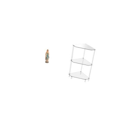 Imagem de Fenteer Estátua de Resina Da Virgem Maria, Obra de Arte Decorativa para Escritório E Carro, com Mesa Lateral de Canto Moderna de Três Níveis, Ideal para Casa,