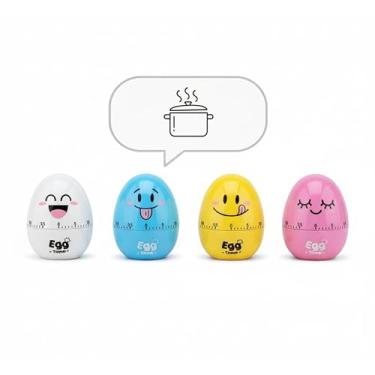 Imagem de Timer Temporizador em Formato de Ovo Divertido Gire Para Marcar o Tempo que Deseja, Aviso Sonoro Ao Acabar. Resistente, Prático e Durável (Amarelo)