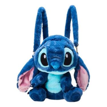 Imagem de Mochila Feminina Stitch De Pelúcia Com Zíper Cor Azul Luxcel Disney
