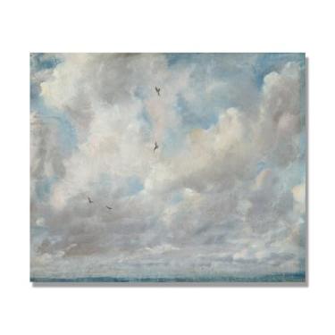 Imagem de NHLDZYH Arte de parede John Constable, (Cloud Study 1), pôster de pinturas famosas, decoração de parede com impressão de imagem retrô de romantismo. Apenas tela 60 x 72 cm - 23,6 x 28,3 pol