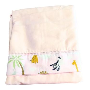 Imagem de Jogo de Lençol Safari para Berço Americano, 2 Peças, Malha 100% Algodão, Elástico em Toda Volta (Rosa Bebê)