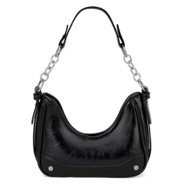 Imagem de BVEOGMRO Bolsa de ombro feminina para noite, bolsas de mão para festa, formatura, pequena, Preto