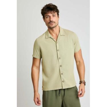 Imagem de Camisa Docthos Slim Manga Curta Gola Resort, 106 verde claro, M