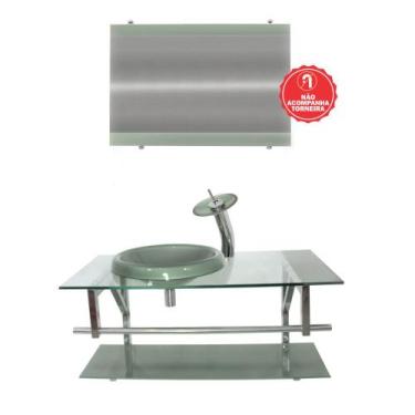 Imagem de Gabinete de Vidro 90cm para Banheiro Áustria - EKASA, Prata