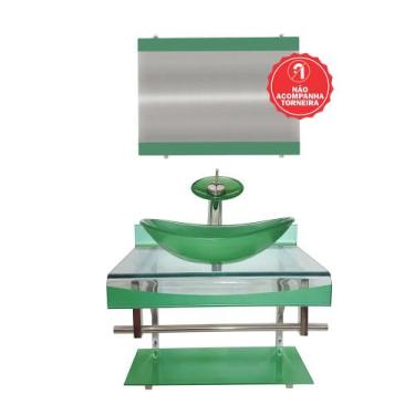 Imagem de Gabinete de Vidro 70cm para banheiro Holanda  - EKASA, Verde
