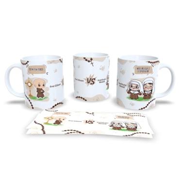 Imagem de Caneca Católica Decorativa, Porcelana Branca com Arte Religiosa, Frei Gilson vs Instituto Hesed, Presente Cristão (01)