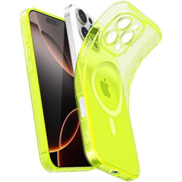 Imagem de Svanove Capa magnética transparente para iPhone 16 Pro, compatível com Magsafe Slim Thin Transparente Mag Safe Case para mulheres e meninas, linda de silicone fluorescente brilhante com capa para
