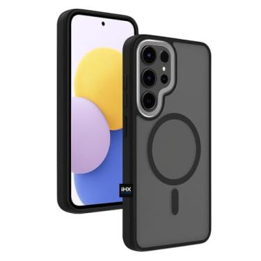 Imagem de Capa Case Premium Translúcida Fosca Magnética Compatível com Mag-Safe Para Samsung Galaxy S25, S25 Plus e S25 Ultra - Anti Impacto e Proteção da Câmera (Preto, S25 Plus)