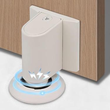 Imagem de Tampa magnética de cunha, sem furadeira, batentes invisíveis para portas internas, suporte magnético resistente, evita batidas de porta para casa e escritório (1, branco)