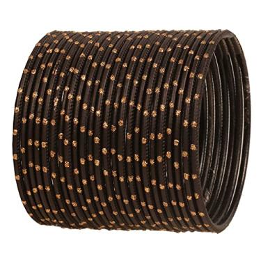 Imagem de Touchstone Conjunto de 24 pulseiras coloridas coloridas coloridas com esmalte dourado exclusivo da coleção de pingentes de Bollywood indiano exclusivo conjunto de 24 para mulheres., Sem pedras preciosas