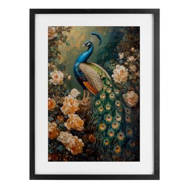 Imagem de Stupell Industries Impressão emoldurada cinza pavão inspirada em Blue Morris, design por Petal Prints Design, 23 x 17