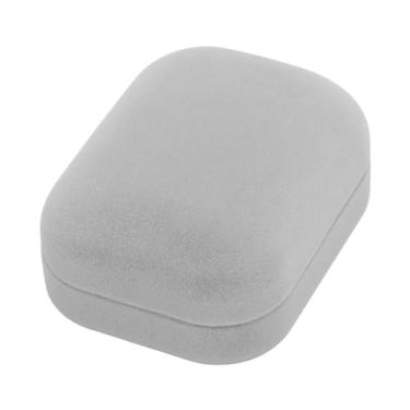 Imagem de SUNGOOYUE Pequena Caixa de Joias de Veludo, Brincos Requintados Cinza Claro, Pingentes, Pulseiras, Colares, Expositor de Joias, Caixa de Armazenamento para o Natal, Dia das Mães, Formatura (Caixa