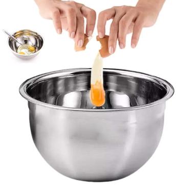 Imagem de Tigela Bowl Inox Bacia Cumbuca Preparo Receita Multiuso Servir Armazenar Resistente Versatil Casa Restaurante Lanchonete